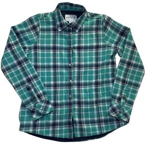 Orvis Classic Collection Men's Small Green Plaid Fleece Lined Snap Shirt Jacket